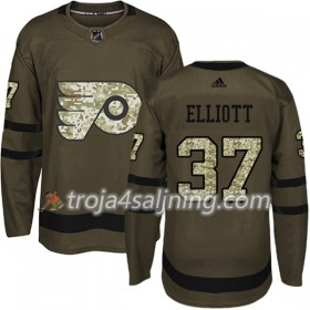 Philadelphia Flyers tröja Brian Elliott 37 Adidas 2017-2018 Camo Grön Authentic - NHL Tröjor Herr